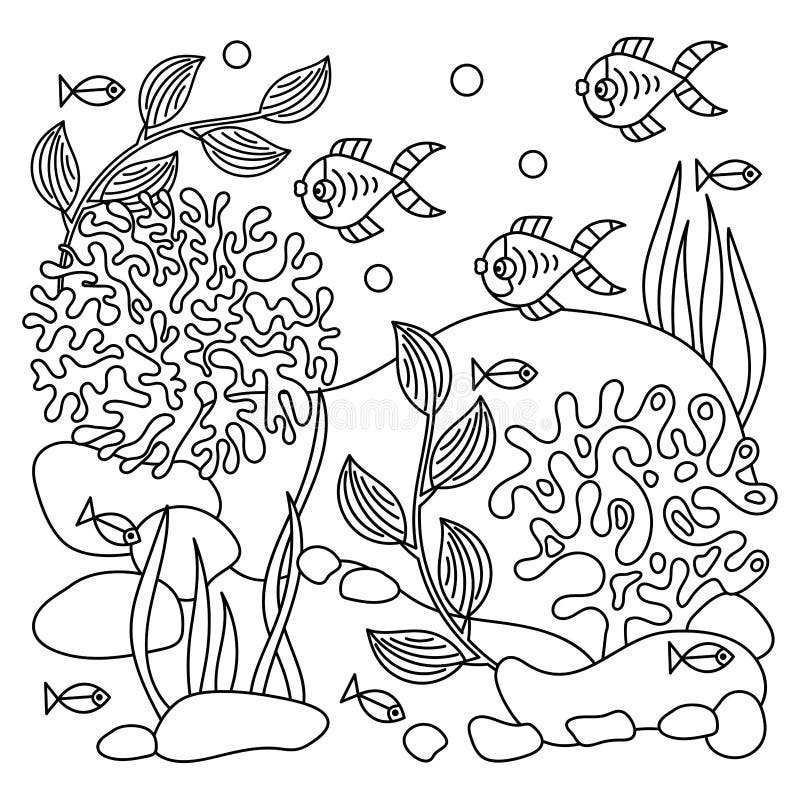 Adult coloring under sea stock illustrations â adult coloring under sea stock illustrations vectors clipart