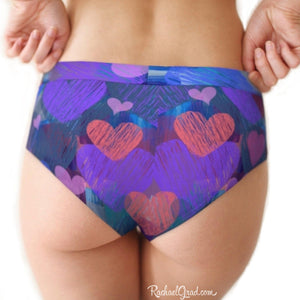 Womens briefs with hearts valentines gifts by artist rachael grad