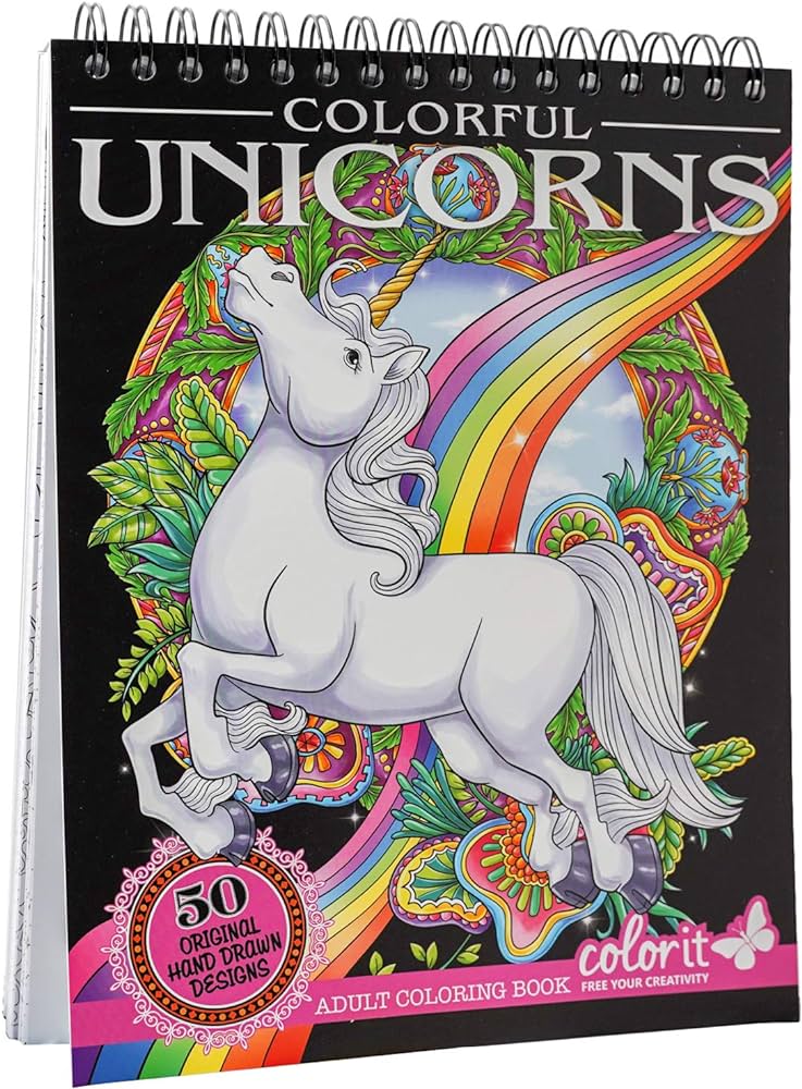 Colorit colorful unicorns adult coloring book