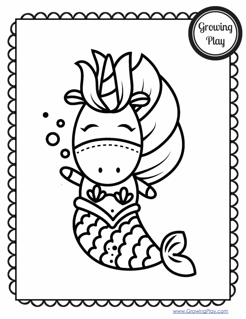 Unicorn mermaid coloring pages free