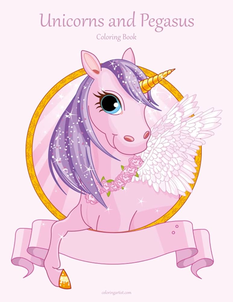Unicorns and pegasus coloring book snels nick ksiä åki