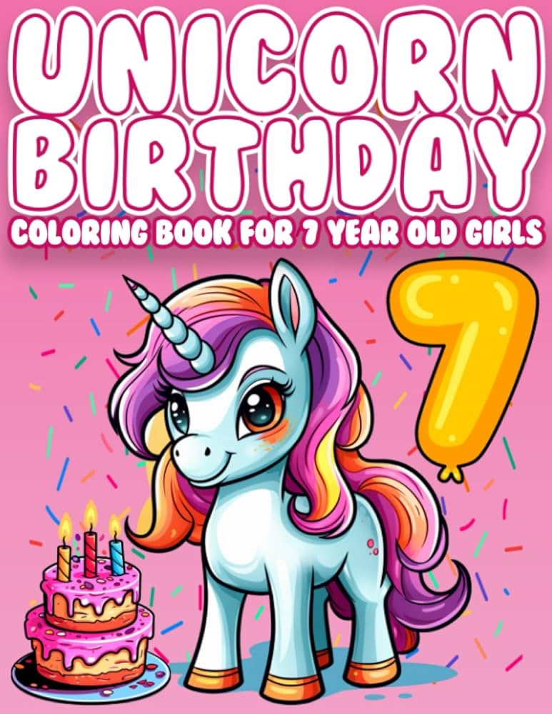Unicorn birthday coloring book for year old girls books for year old girls magical unicorn party favors for toddler girl unicorn book for kids for girls age