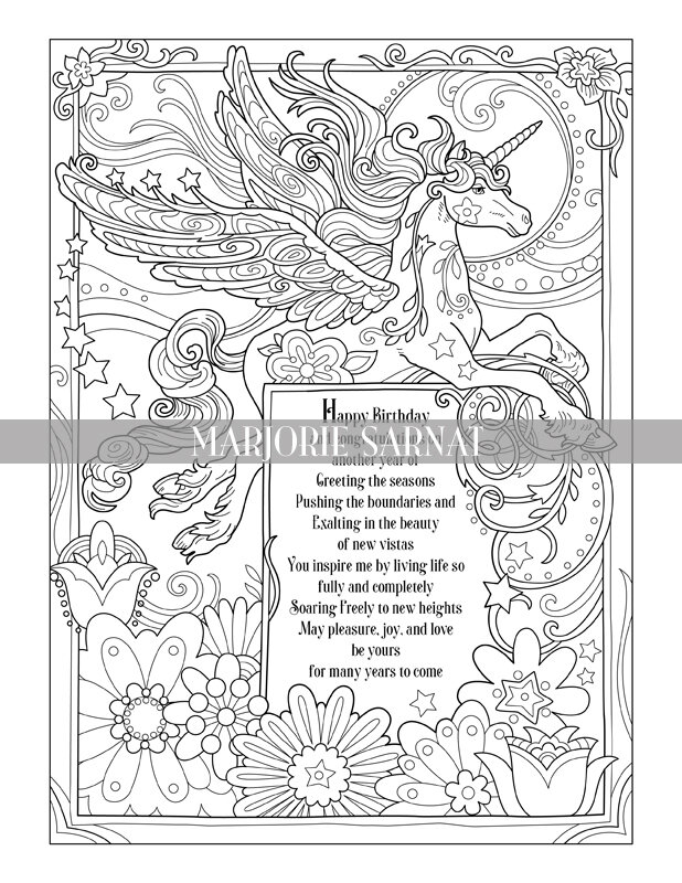 Birthday unicorn â marjorie sarnat design illustration