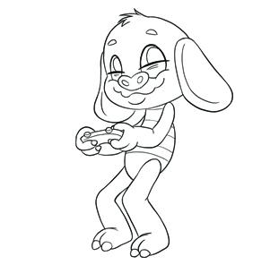 Coloring book unicorn cat puppy bunny moosh walks â