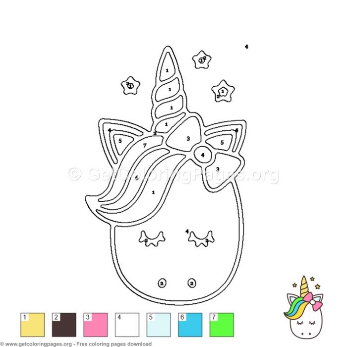 Cute unicorn color by number coloring pages â getcoloriâ na