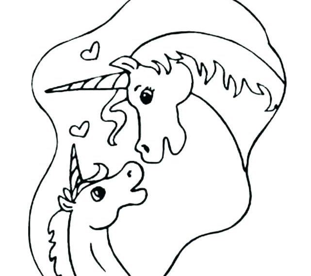 Coloring pages mom and baby unicorn coloring pages