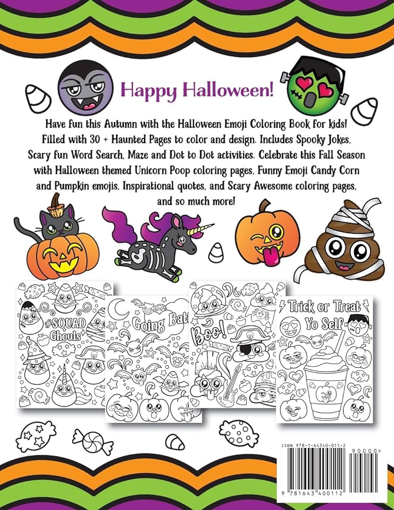 Halloween emoji coloring book spooky emoji coloring pages and funny activities spectrum nyx books
