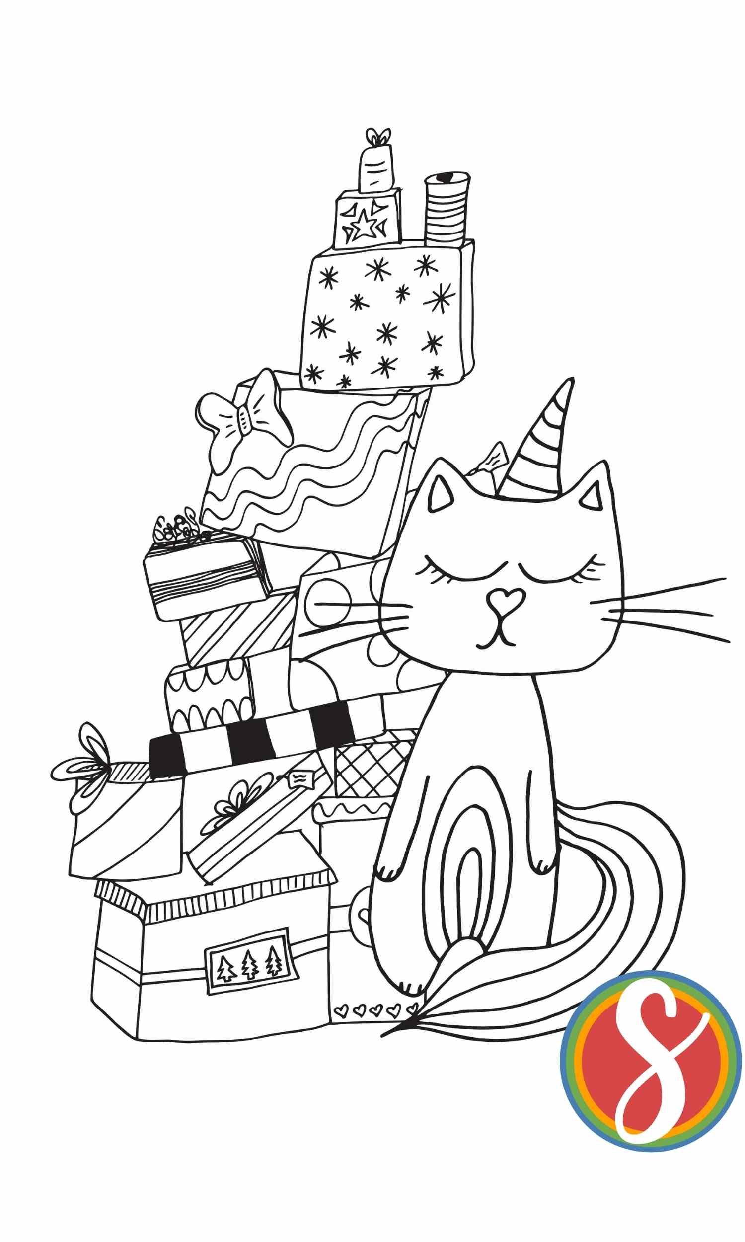 Free christmas unicorn pages â stevie doodles
