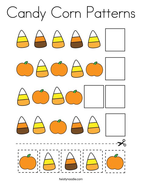 Candy corn patterns coloring page