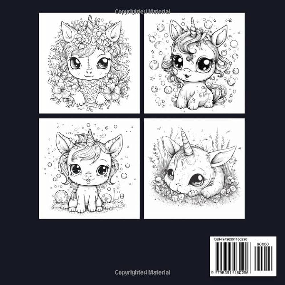 Adorable magical unicorns coloring book coloring pages of baby unicorns for teens adults relaxation adorable fantasy creatures powell hayley books