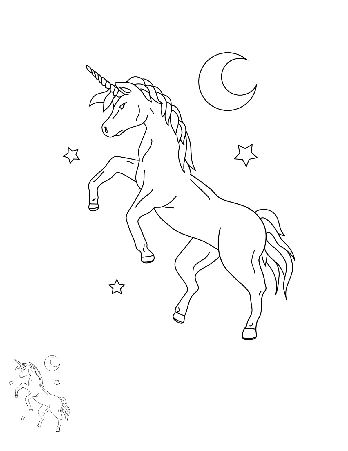 Free unicorn coloring page s examples