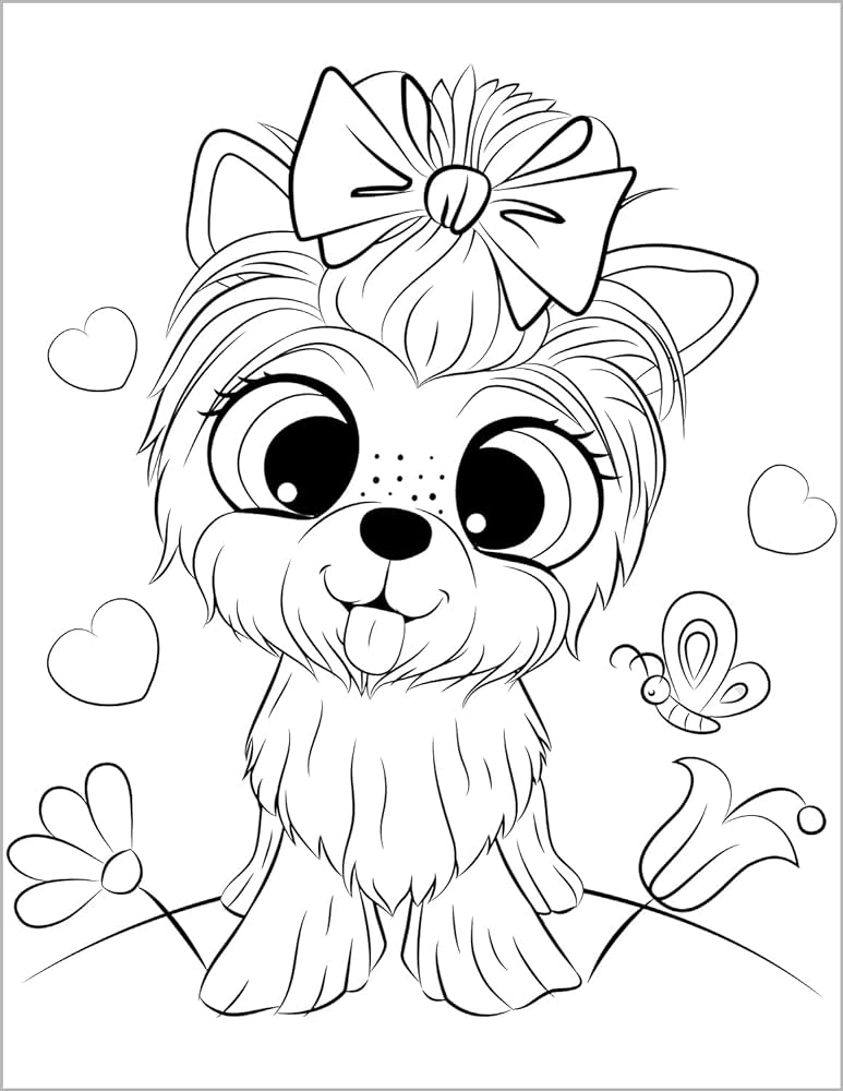 Cute dogs coloring book for kids ages