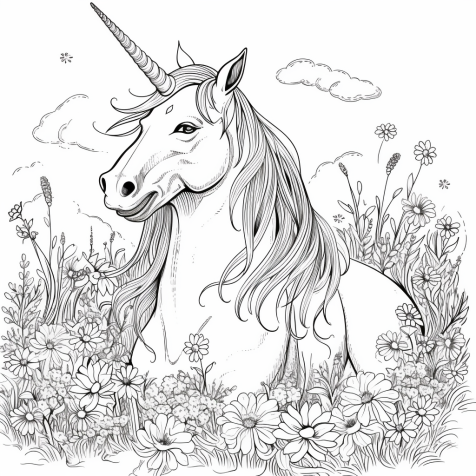 Realistic unicorn drawing