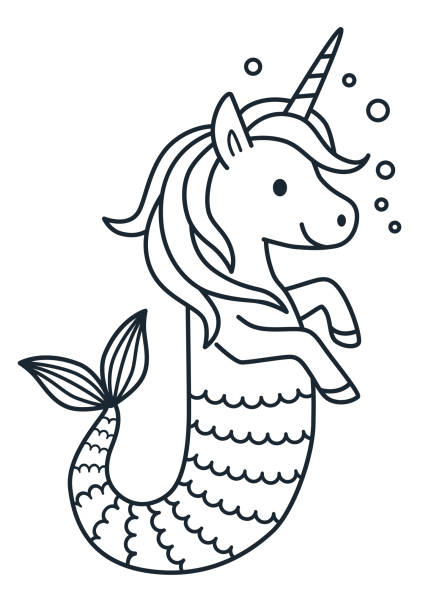 Unicorn coloring pages stock photos pictures royalty