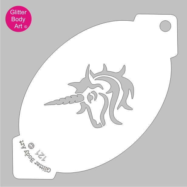 Unirn facepaint stencil