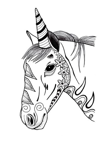 Unicorn coloring page pdf download