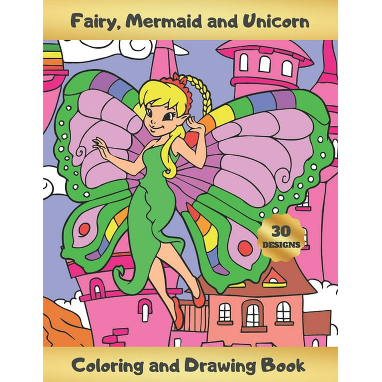 Fairy mermaid and unicorn coloring and drawing book activity book for girls kids and teens