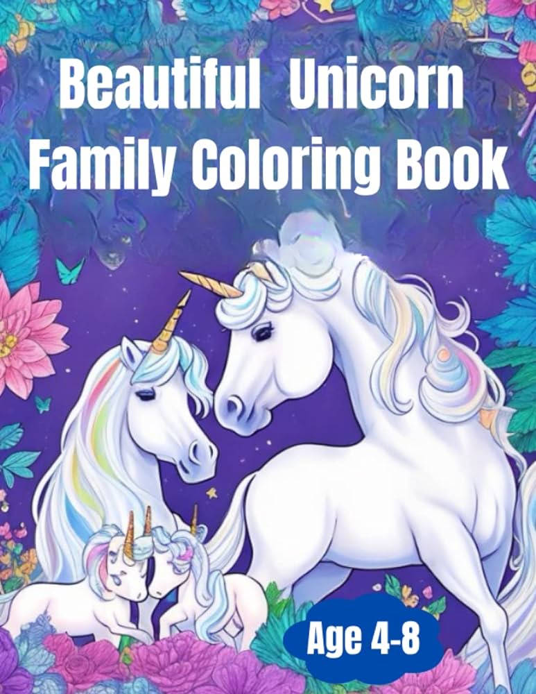 Beautiful unicorn family coloring book pag of super cute coloring of unicorns coloring book for