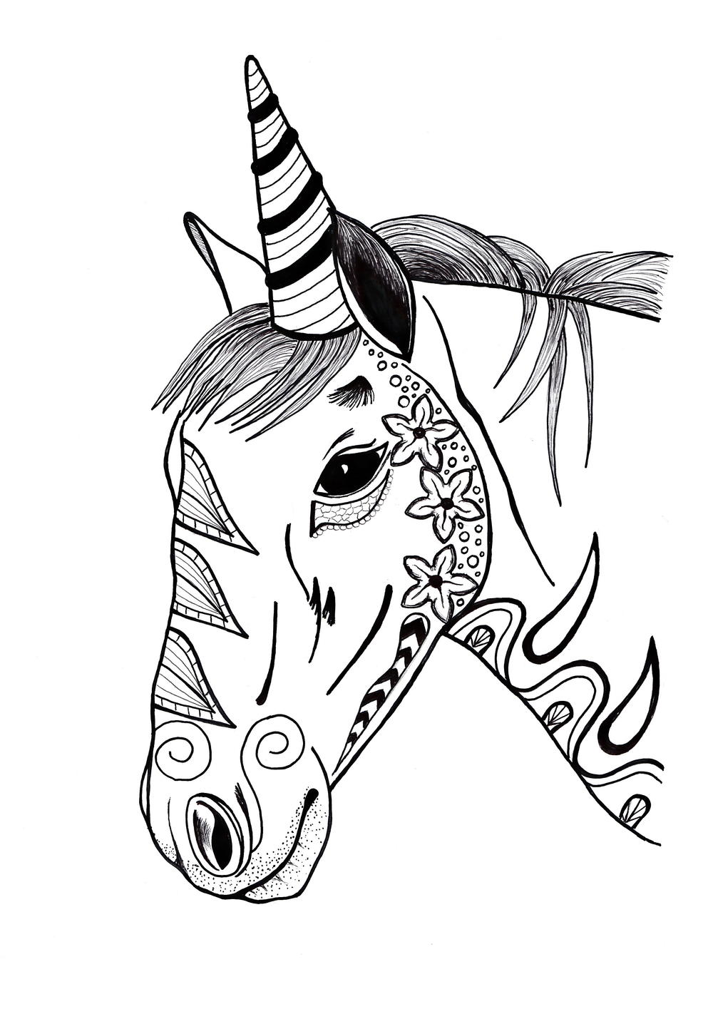 Unicorn coloring page pdf download