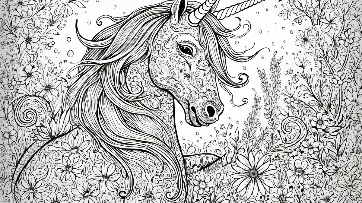 An adult coloring page with a unicorn printed background unicorn picture to print and color colorful unicorn background image and wallpaper for free download