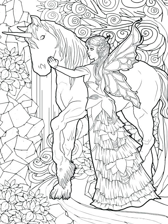 Unicorn coloring pages for adults