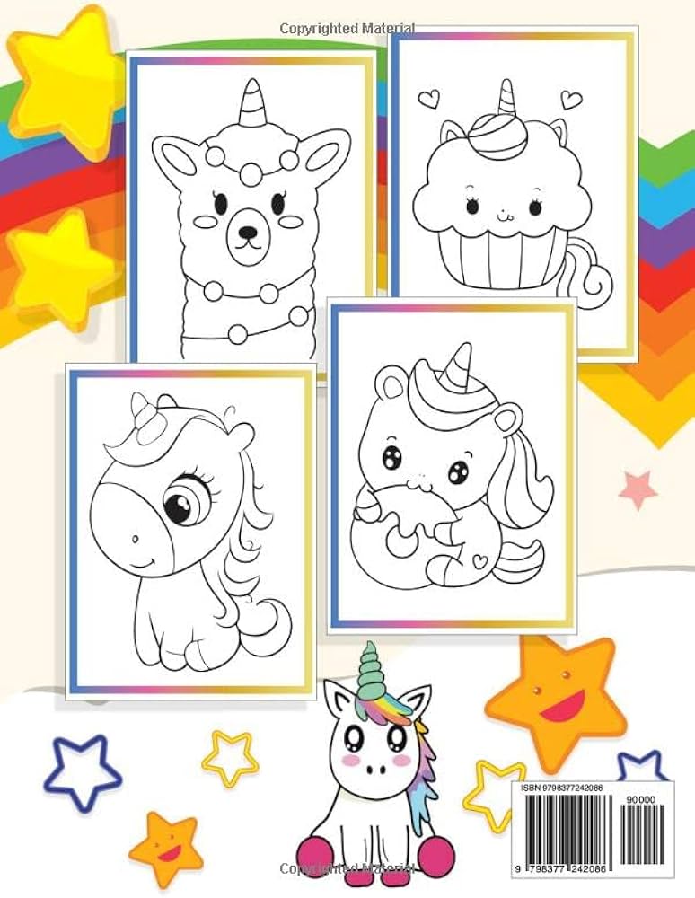 Unicorn coloring book for kids ages