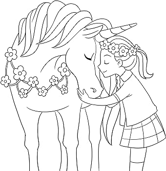 Unirn loring book for kids ages