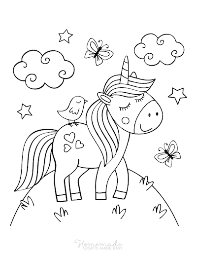 Magical unicorn coloring pages for kids adults