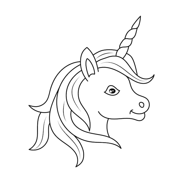 Premium vector unicorn kids coloring page vector blank printable design for children to fill in free vector