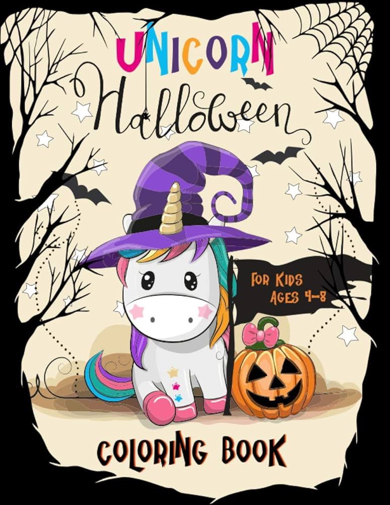Unirn halloween loring book by mind pretty horrible