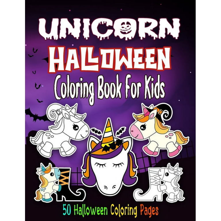Halloween unicorn coloring book for kids unicorn halloween coloring book for toddlers and kids a fun gift idea for kids coloring pages paperback