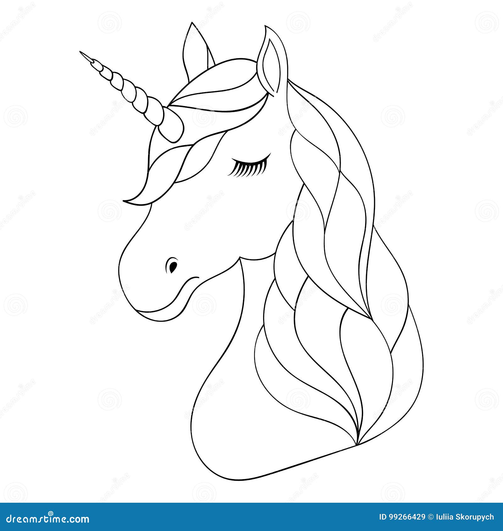 Coloring unicorn head stock illustrations â coloring unicorn head stock illustrations vectors clipart