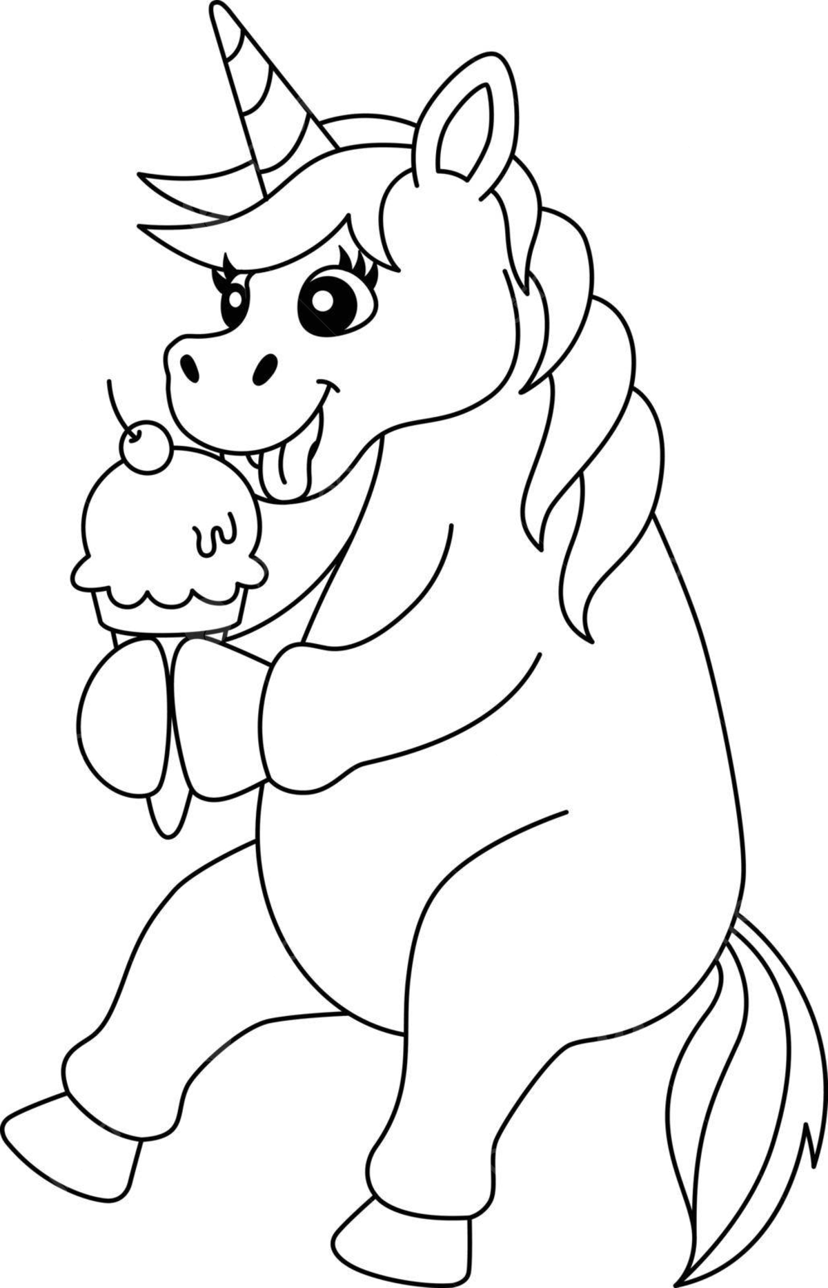 Unicorn eating ice cream coloring page isolated cute horn icon vector cute horn icon png and vector with transparent background for free download