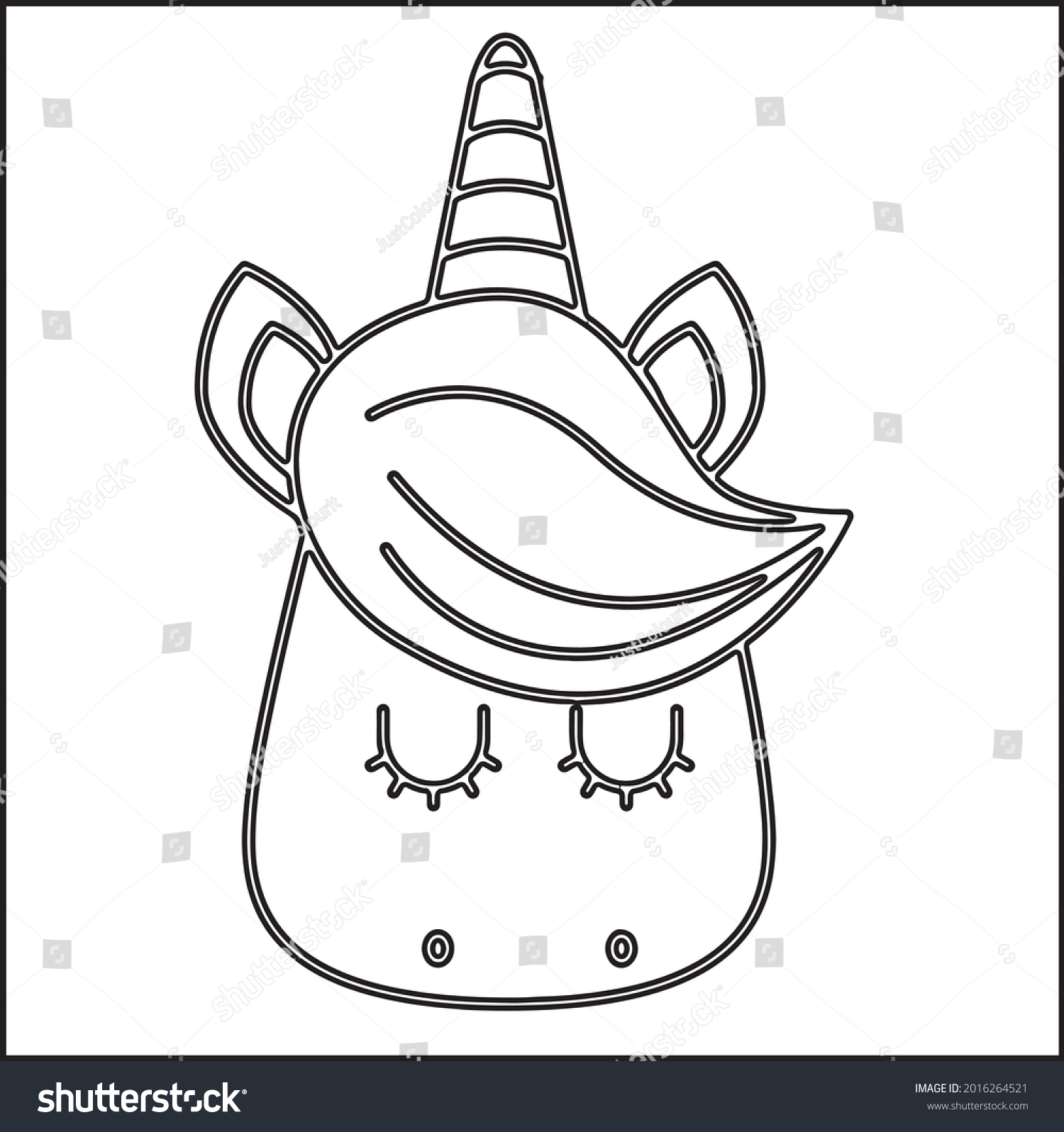 Hakuun unicorn coloring pages isolated outline coloring liittyvã vektorikuva rojaltivapaa