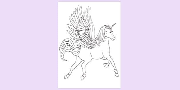 Realistic unirn louring page fun louring sheets