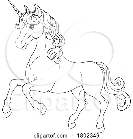 Unicorn horn horse animal cartoon mascot from myth by atstockillustration