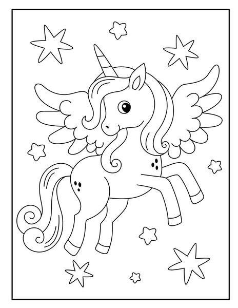 Thousand coloring pages unicorn royalty