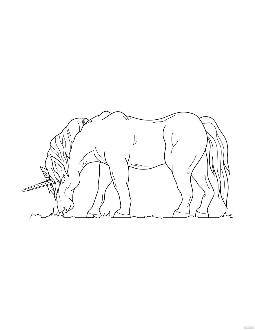 Unicorn coloring page in illustrator vector image