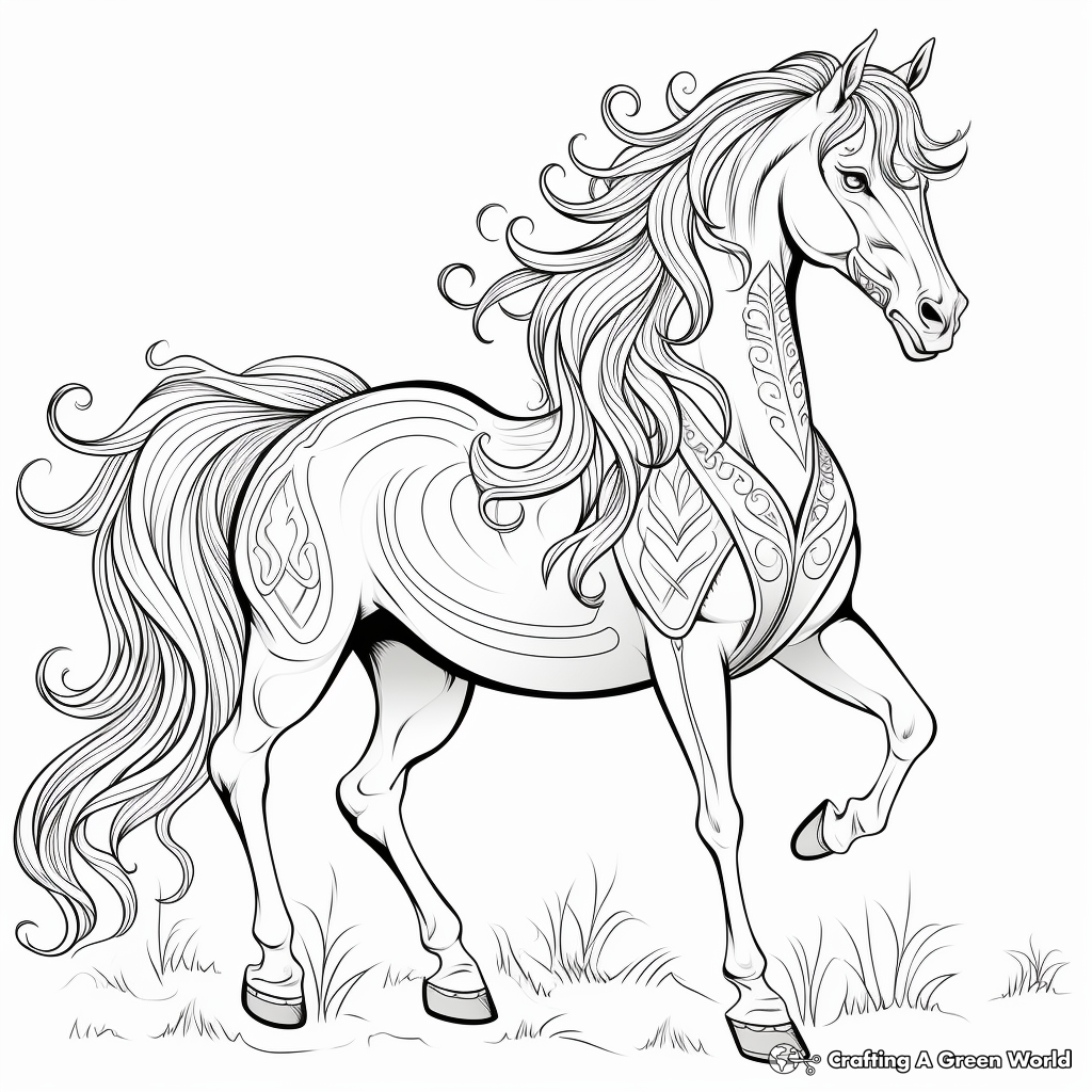 Unicorn horse coloring pages