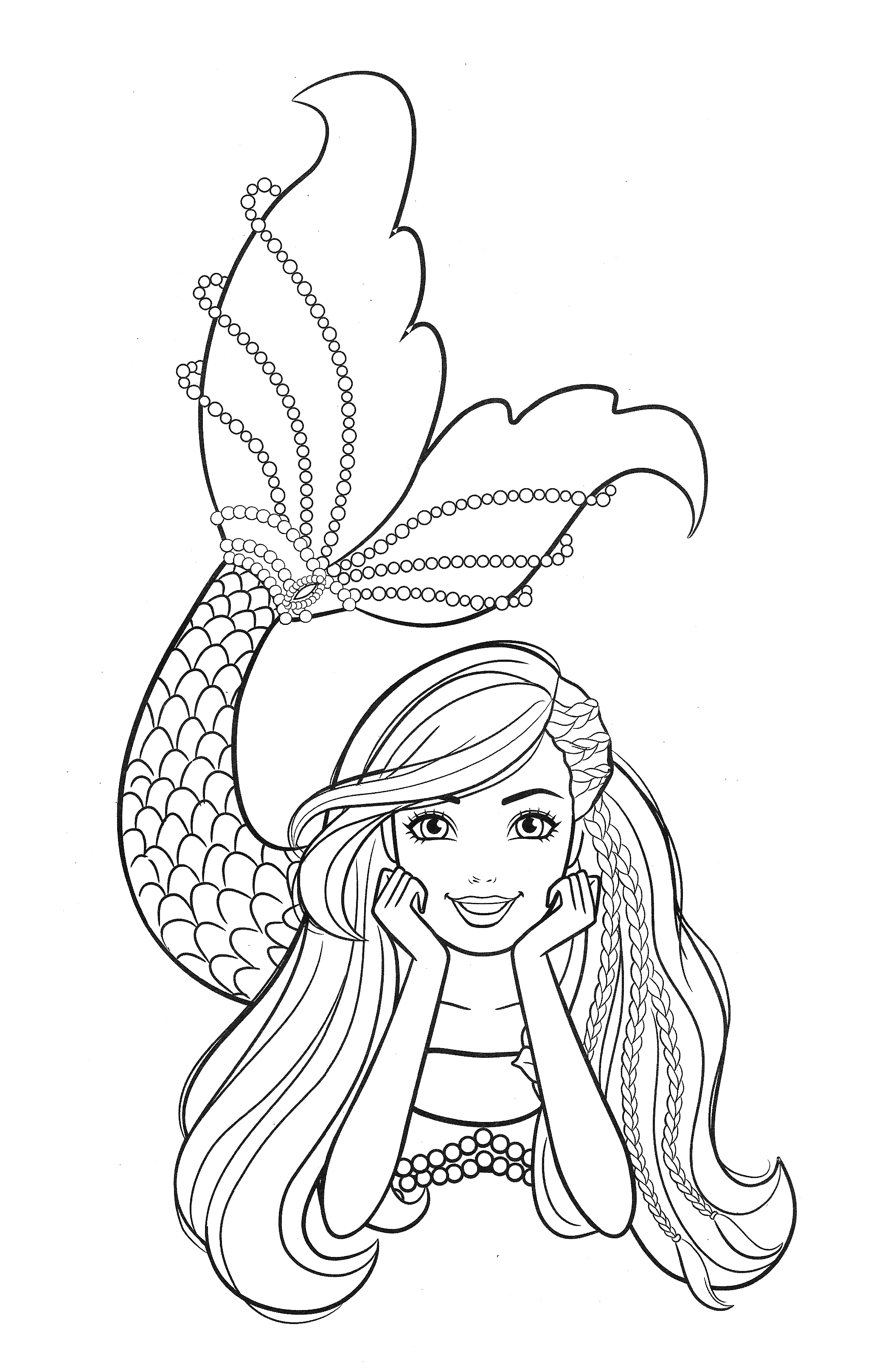 Beautiful mermaid barbie coloring pages