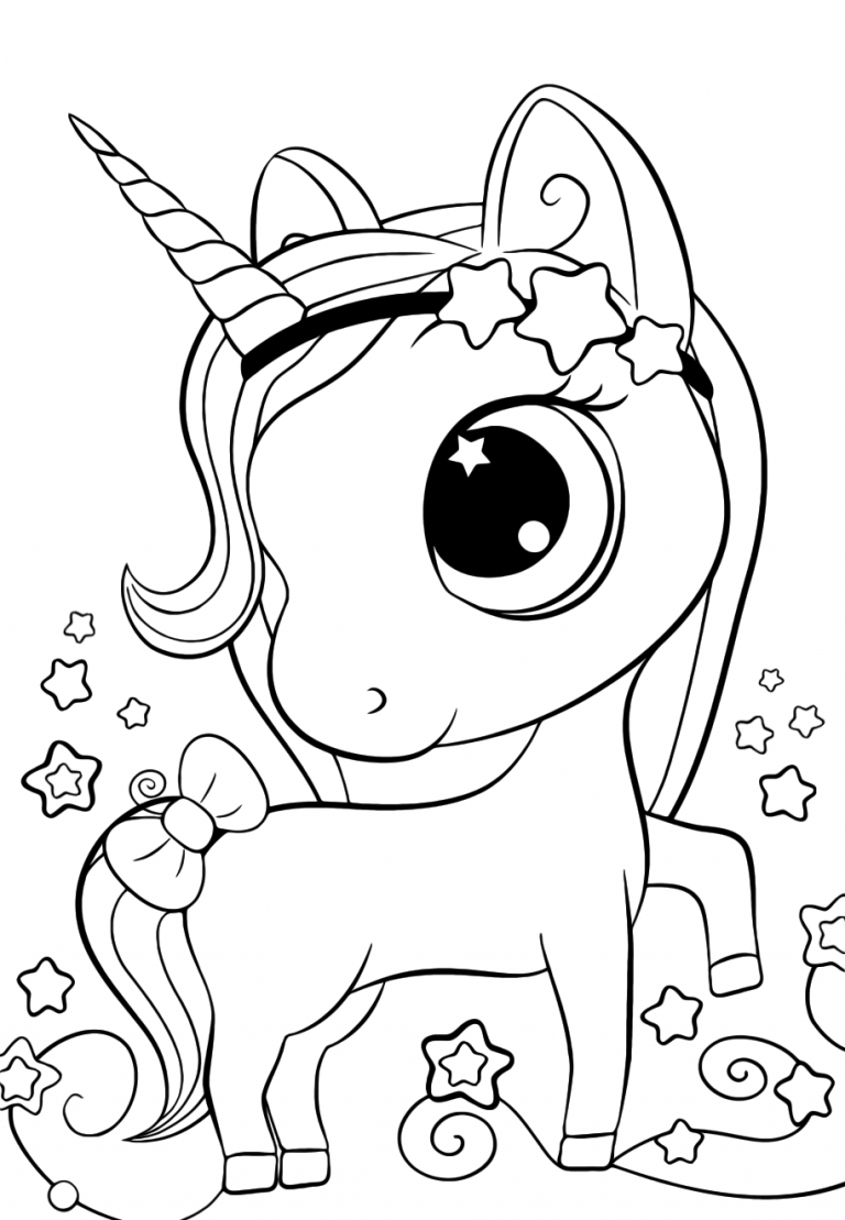 Cute unicorn coloring pages