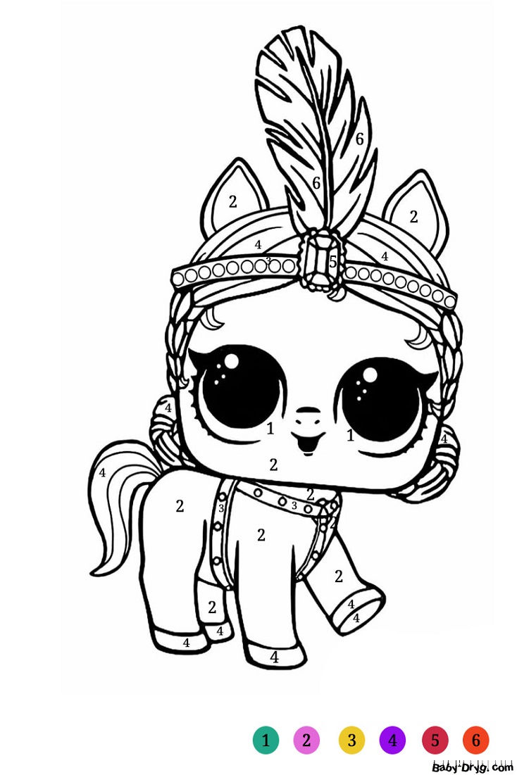 Coloring page pet lol by numbers and colors coloring lol dolls
