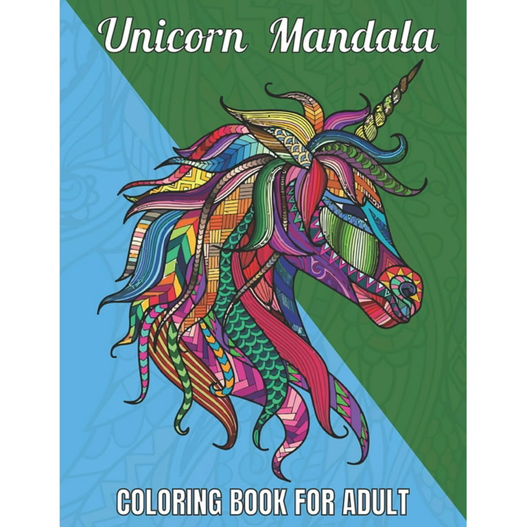 Unicorn mandala coloring book for adult relax with these fun mandala unicorn coloring pages for adult relaxation activity book for adult paperback