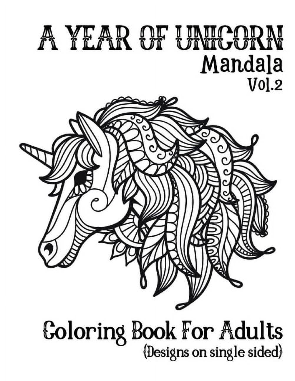 A year of unicorns mandala coloring book for adults beautiful unicorn coloring book for women men teens relaxation with stress relieving with beautiful unicorn mandala designs coloring book unicorn designs