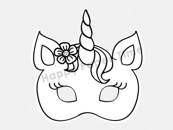 Unicorn mask printable for coloring