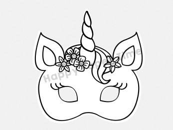 Unicorn mask printable for coloring