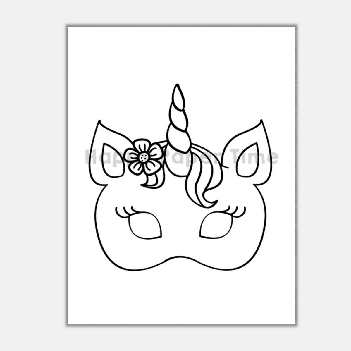 Unicorn paper mask printable fairytale coloring craft activity costume made by teachers