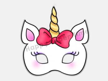 Unicorn mask printable template