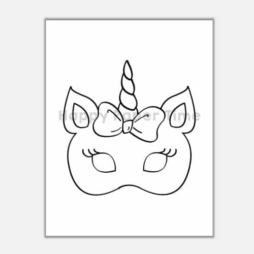 Unicorn masks printable for coloring