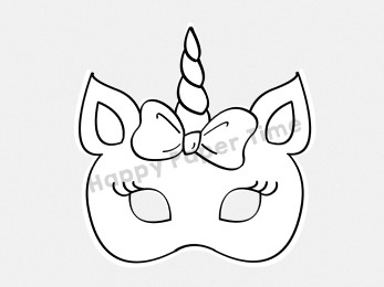 Unicorn mask printable for coloring